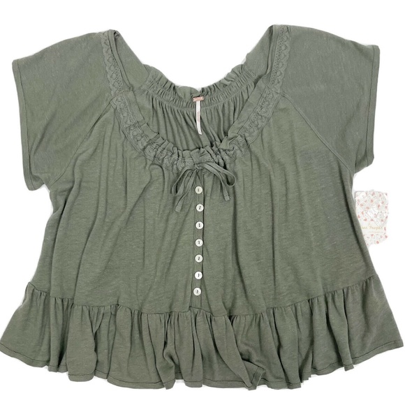 Free People Charlie Olive Green Tee - Picture 6 of 9